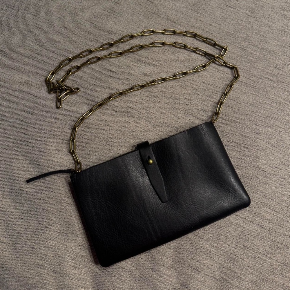 Madewell Black Leather Crossbody Bag